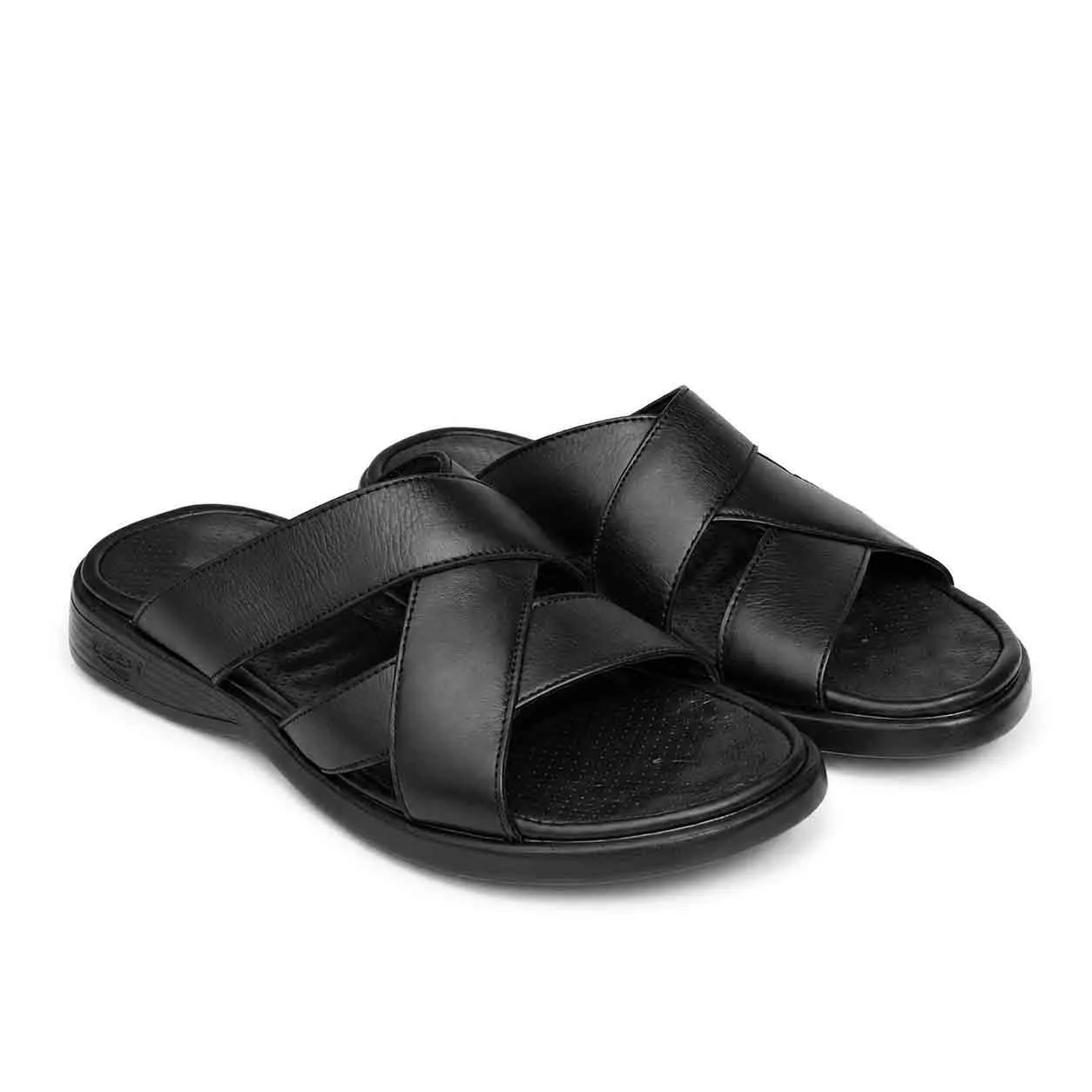 Sandale pour homme 216 noir cuir  miniature